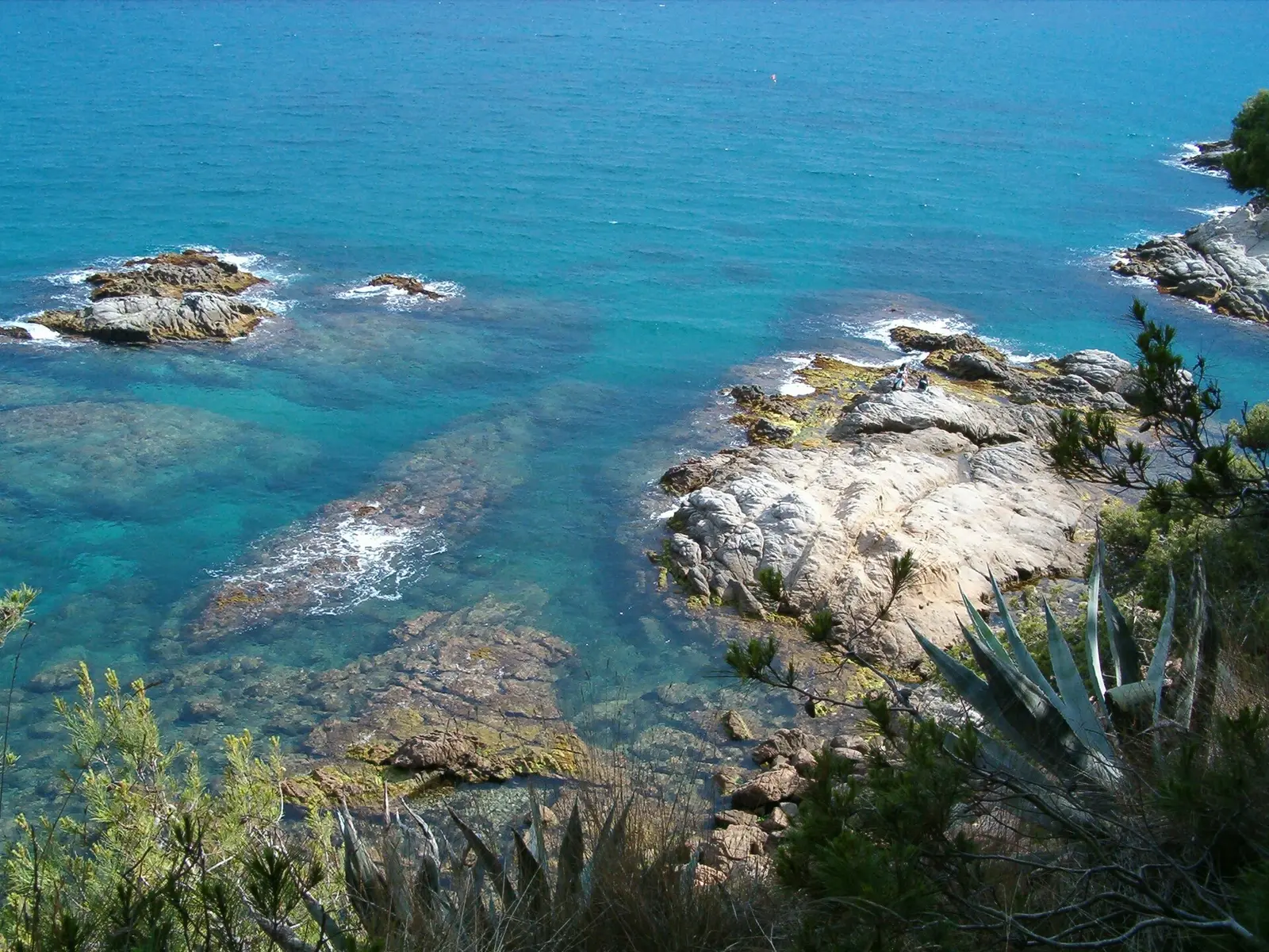 Een turquoise rotsbaai aan de Costa Brava