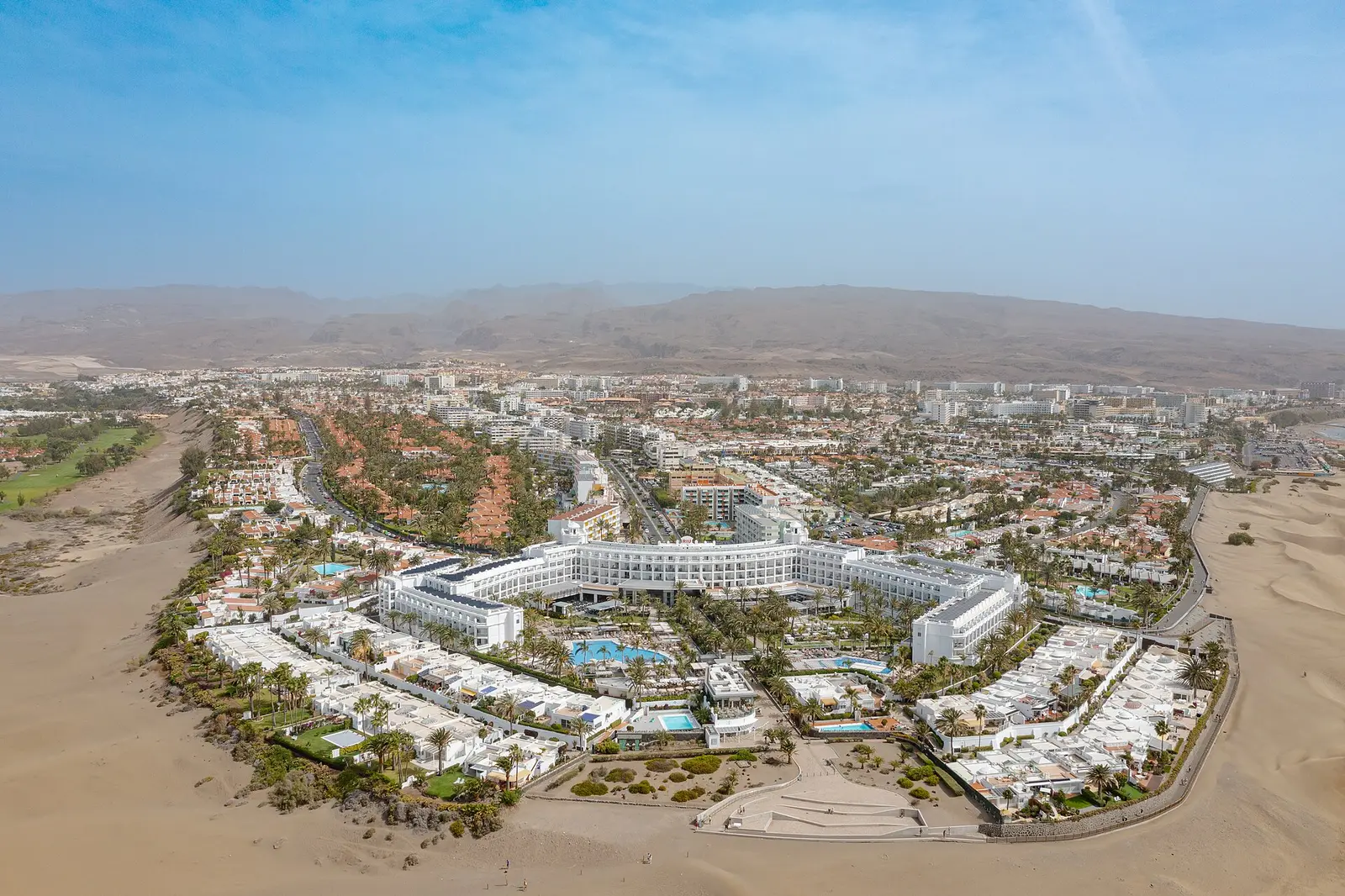 De duinen en de kust van Maspalomas op Gran Canaria