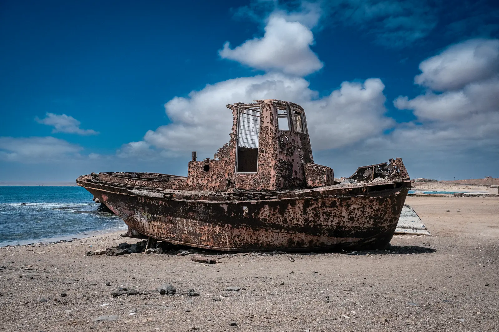Het scheepswrak op het strand van Sal, Kaapverdie
